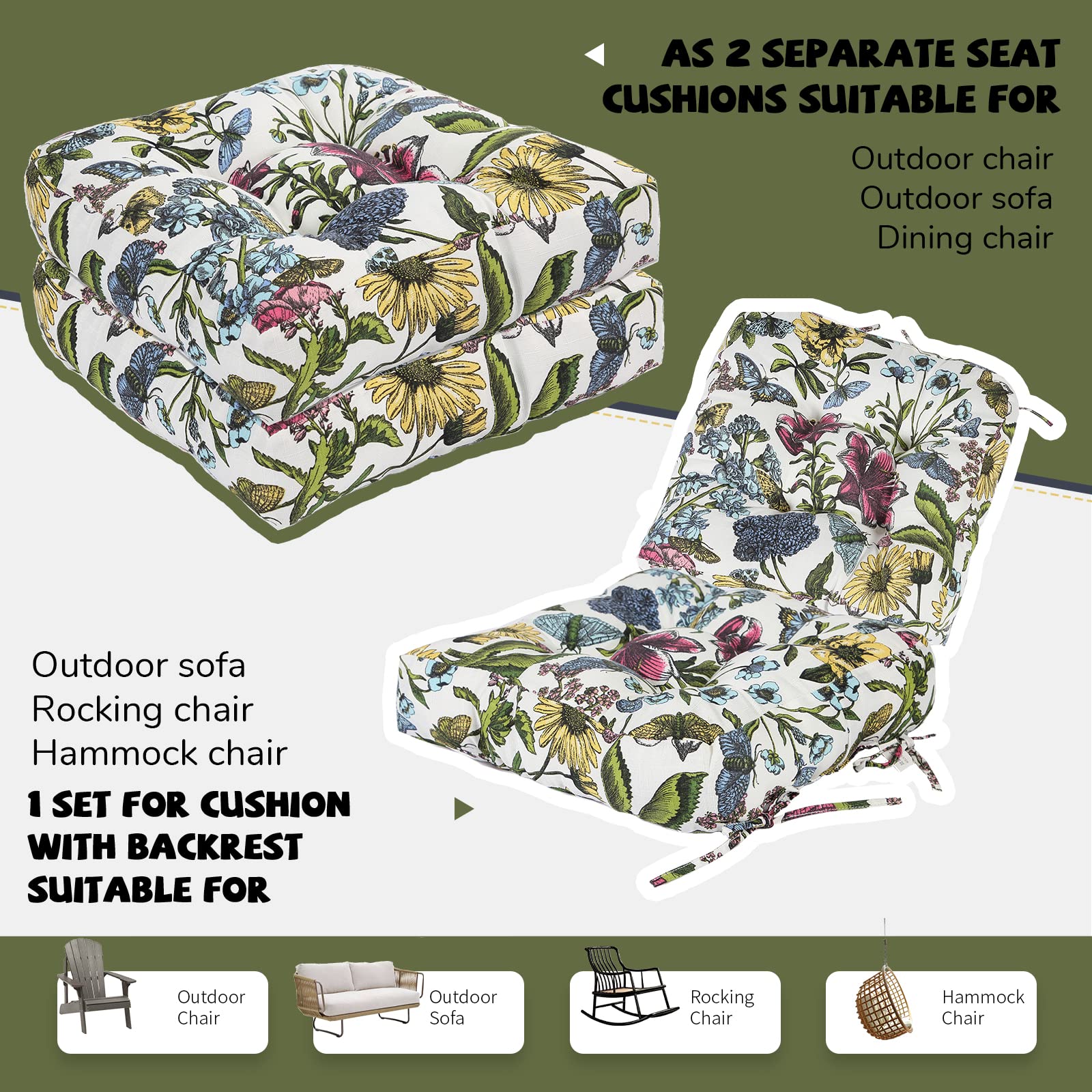 RACLVAY full-length tie detail keeps cushion securely attached