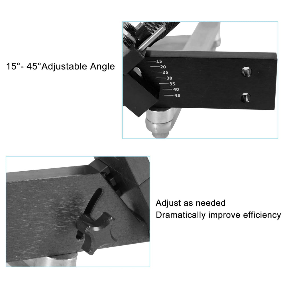 RACTOP close-up of the angle scale and adjustments, precise angle selection benefit