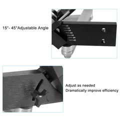 RACTOP close-up of the angle scale and adjustments, precise angle selection benefit
