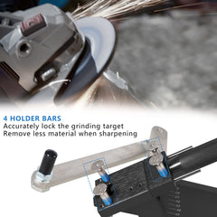 RACTOP blade vise holding a mower blade firmly, secure grinding control