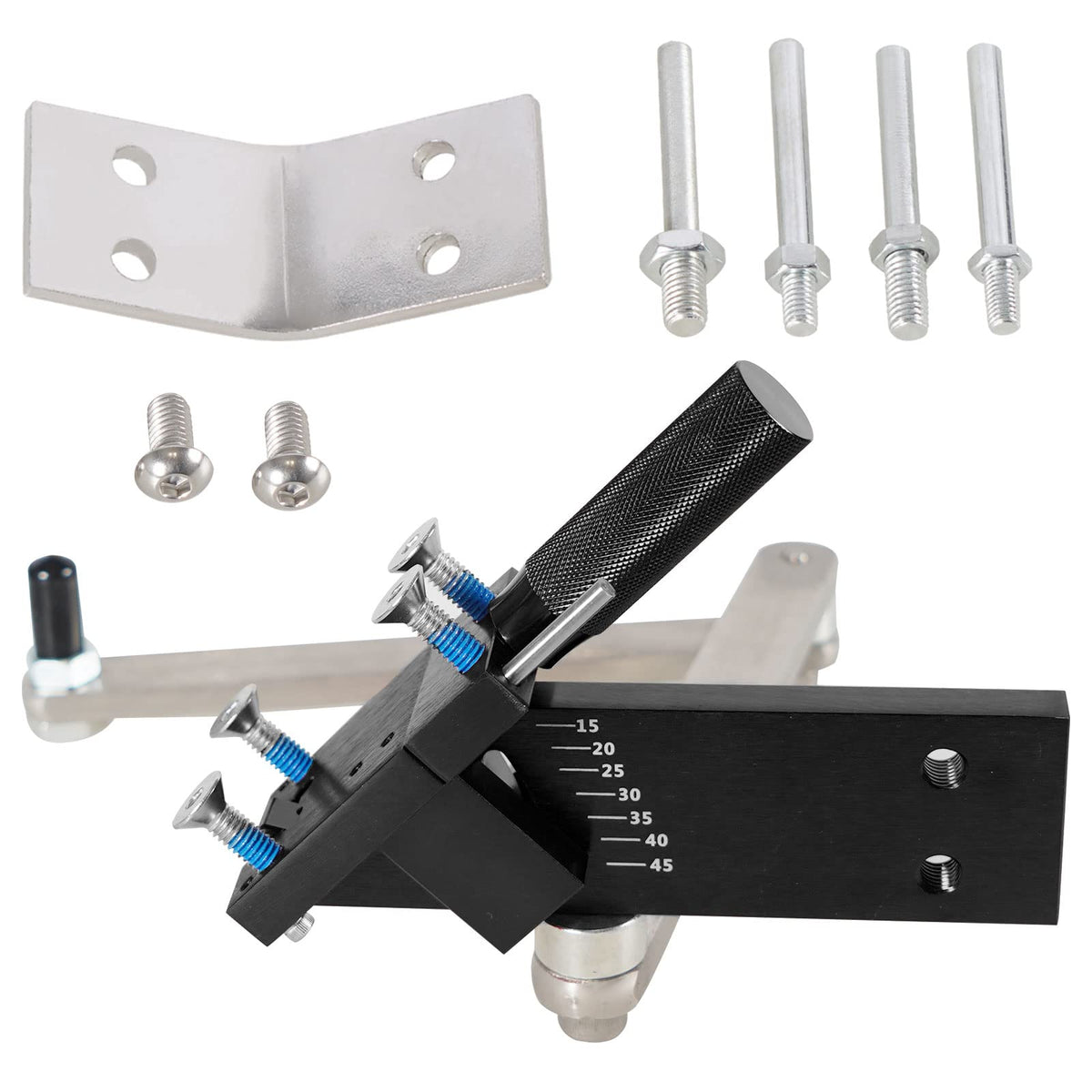RACTOP front view of sharpener bracket showing full tool and features, clearer sharpening