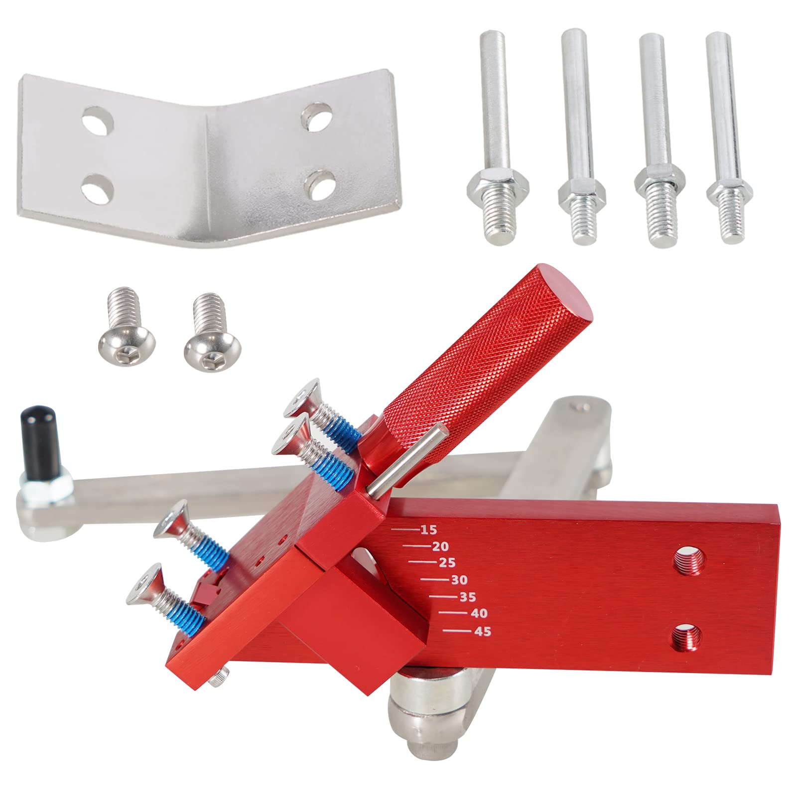 RACTOP front view of mounted bracket showing stable bench setup and improved sharpening accuracy