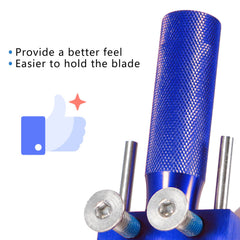 RACTOP lever and holder bars detail securing blades to reduce movement while sharpening