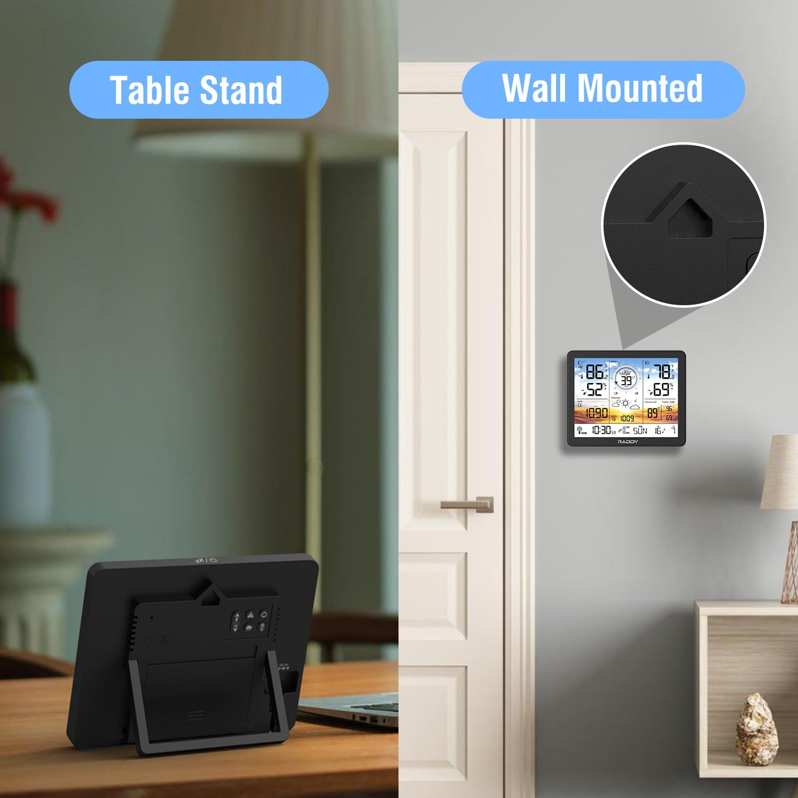 Raddy AG7 size comparison next to a hand showing compact console scale