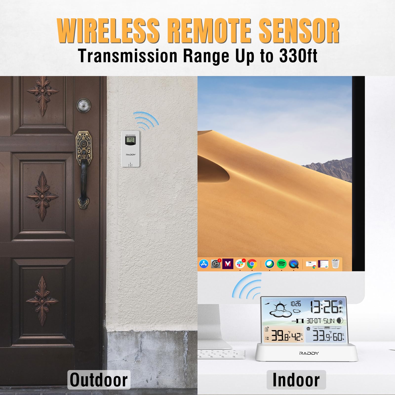 Raddy DT6 beside smartphone illustrating compact size and easy portability