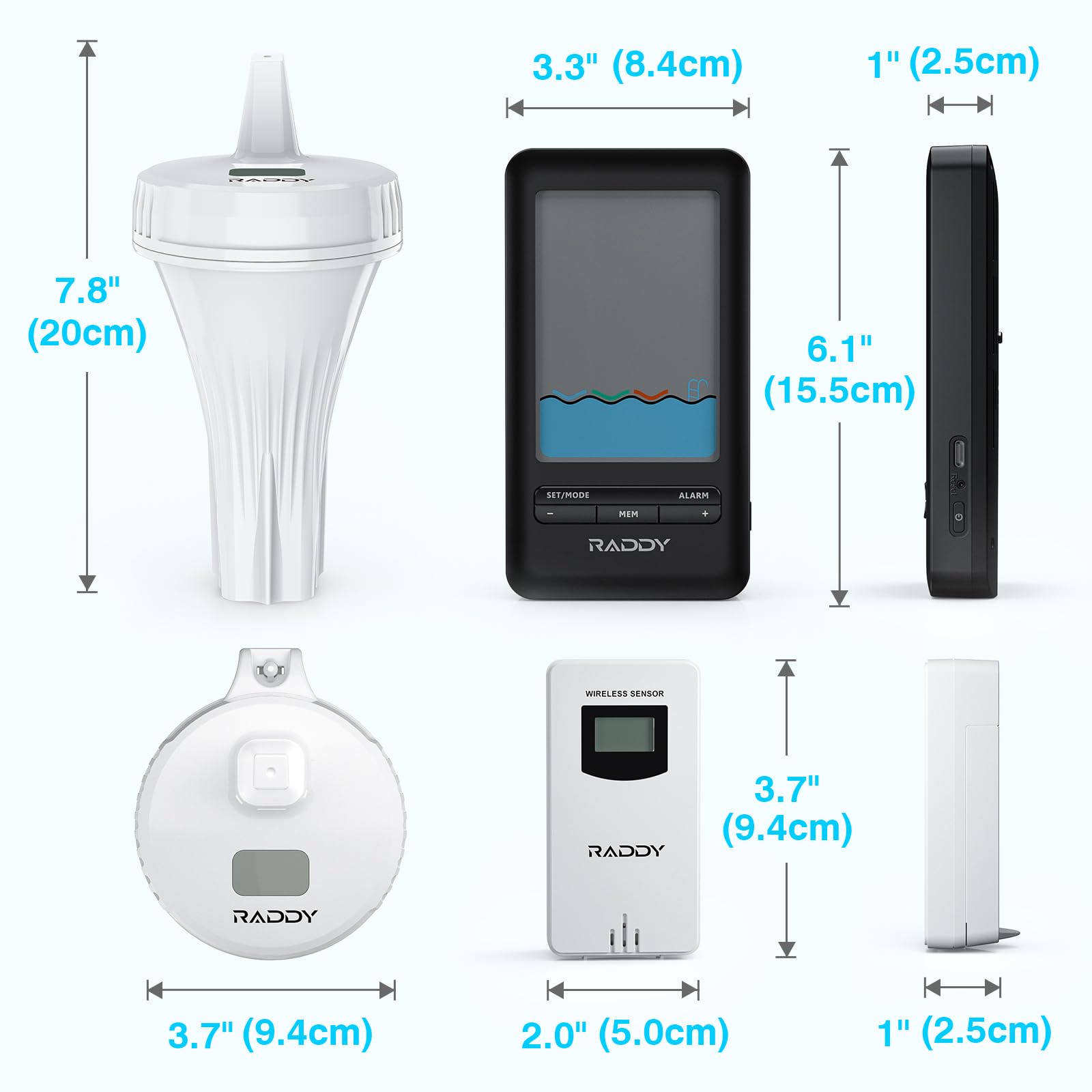 Smartphone with Tuya app showing Raddy data for remote monitoring and logs