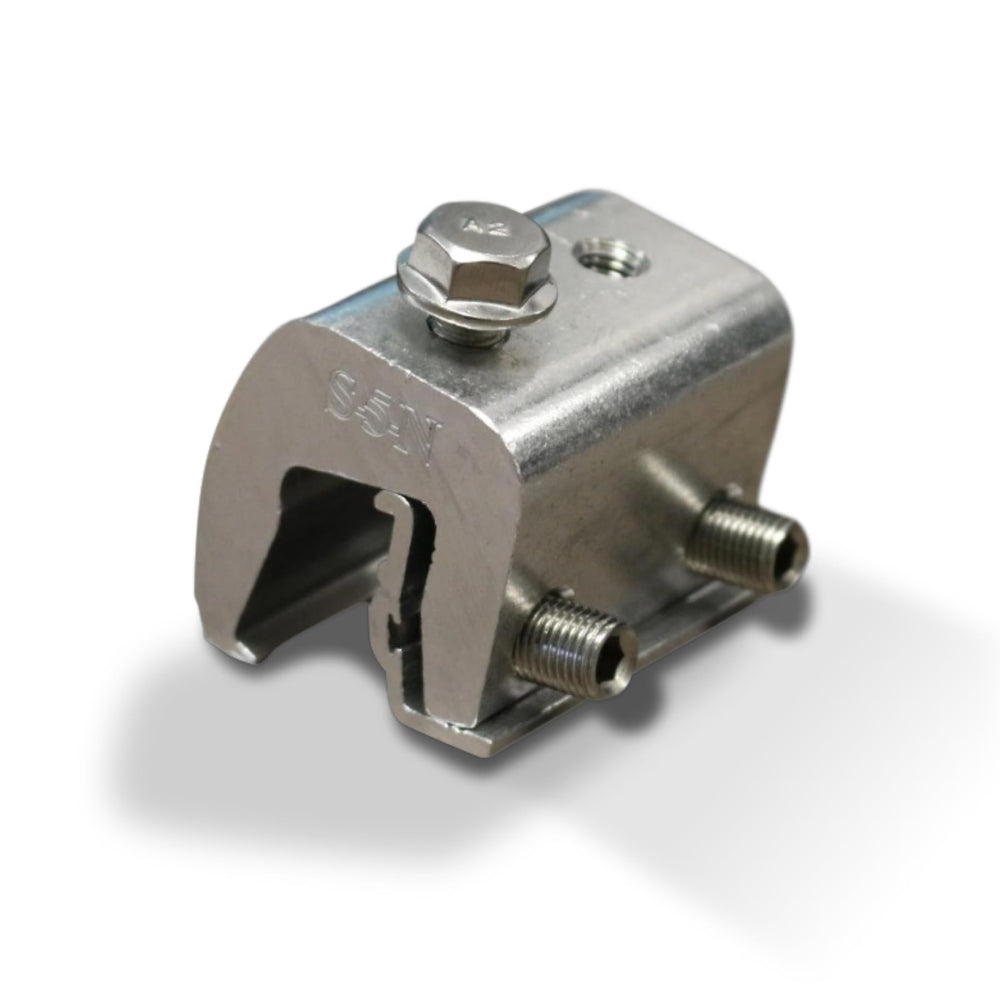 Radiant Solutions S5N front view showing five clamps and hardware, demonstrating package contents and reliability
