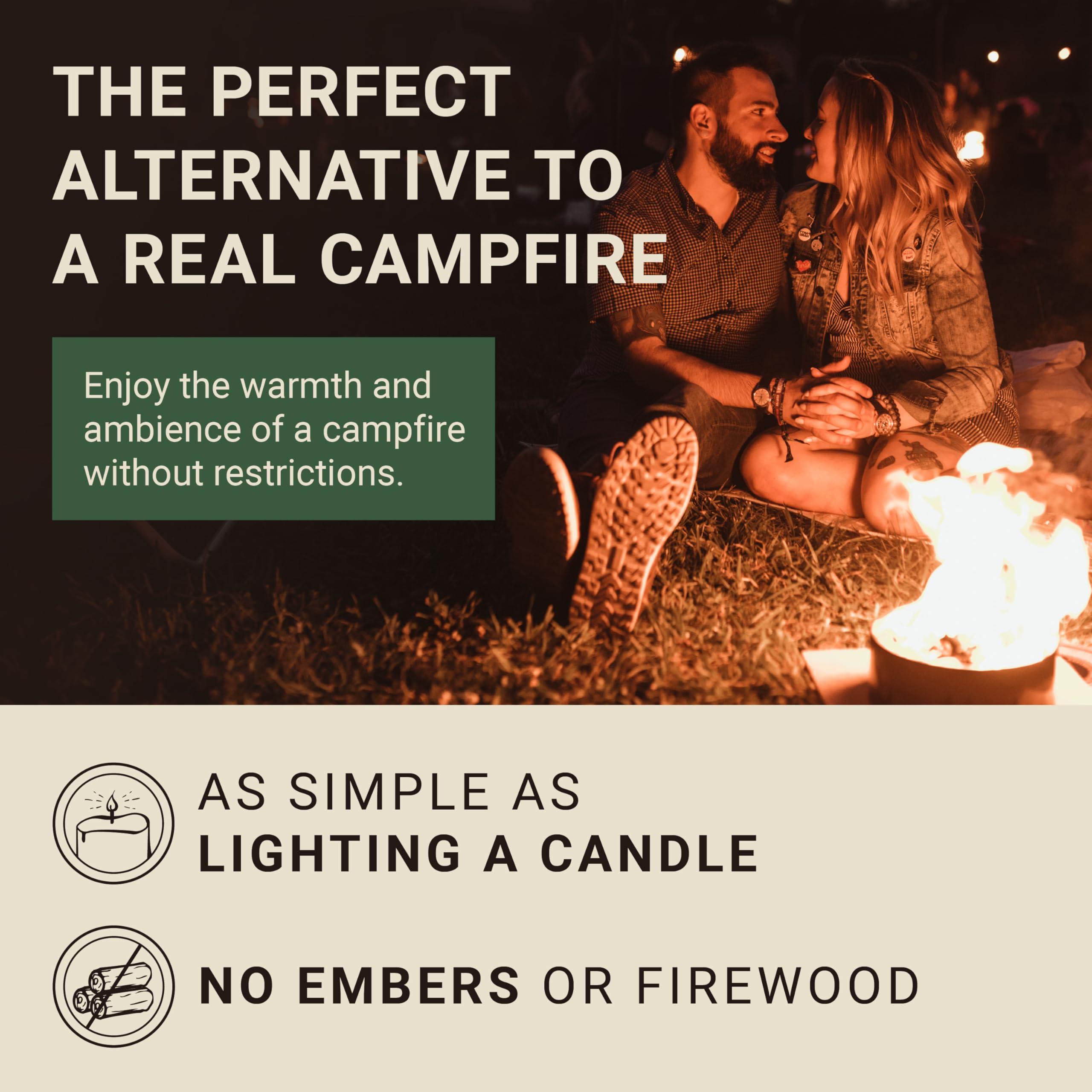 Radiate on beach at night delivering safe campfire feel without wood