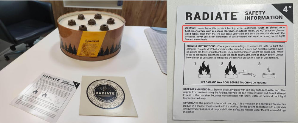 Radiate packed in backpack showing travel-ready portability for camping