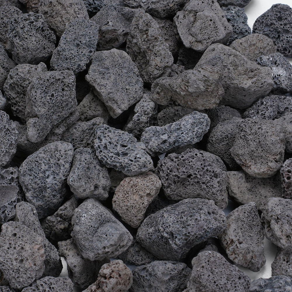 Rahato front bag showing 20lb lava rocks and ready-to-use benefit