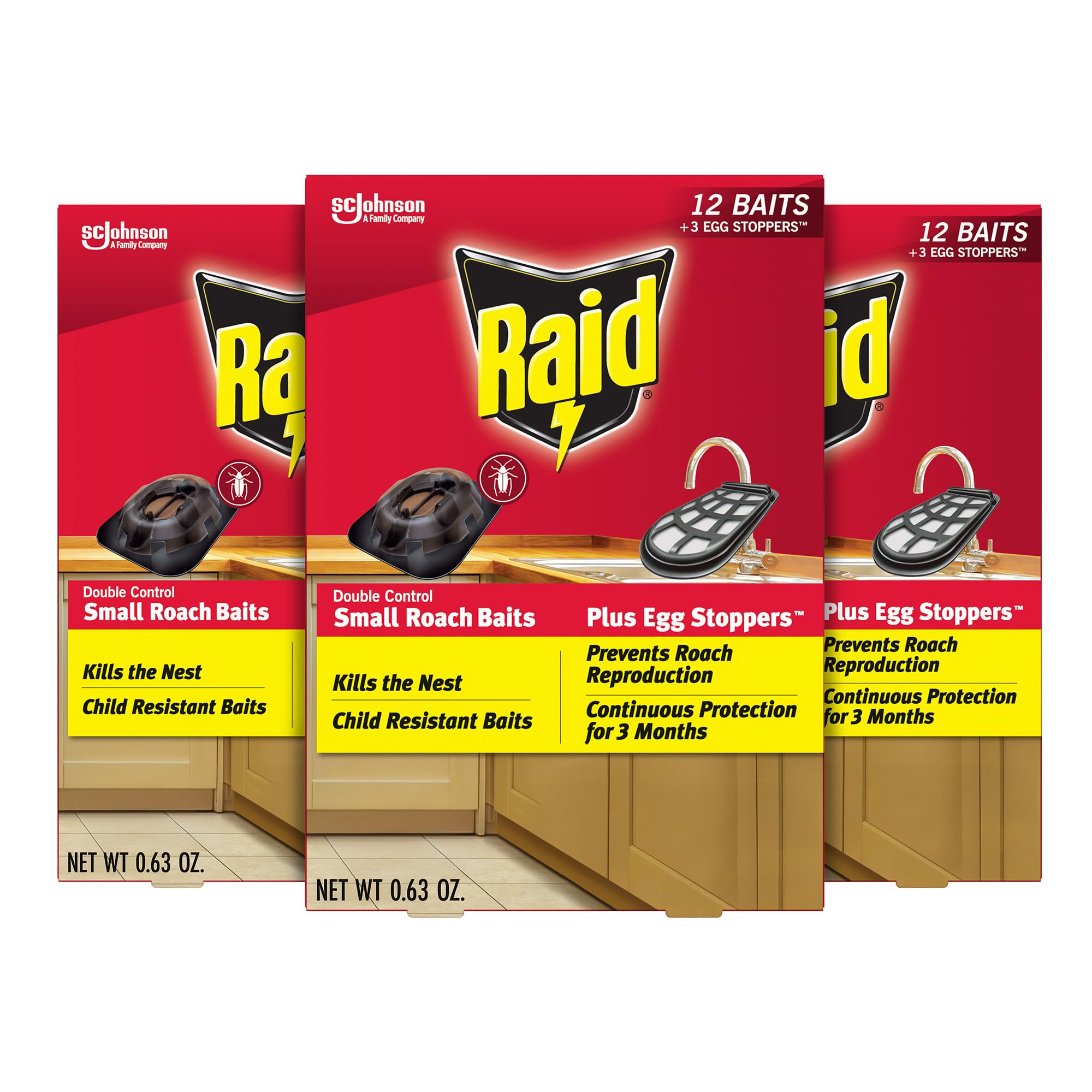Raid front packaging showing product and pack quantity for quick identification and confidence