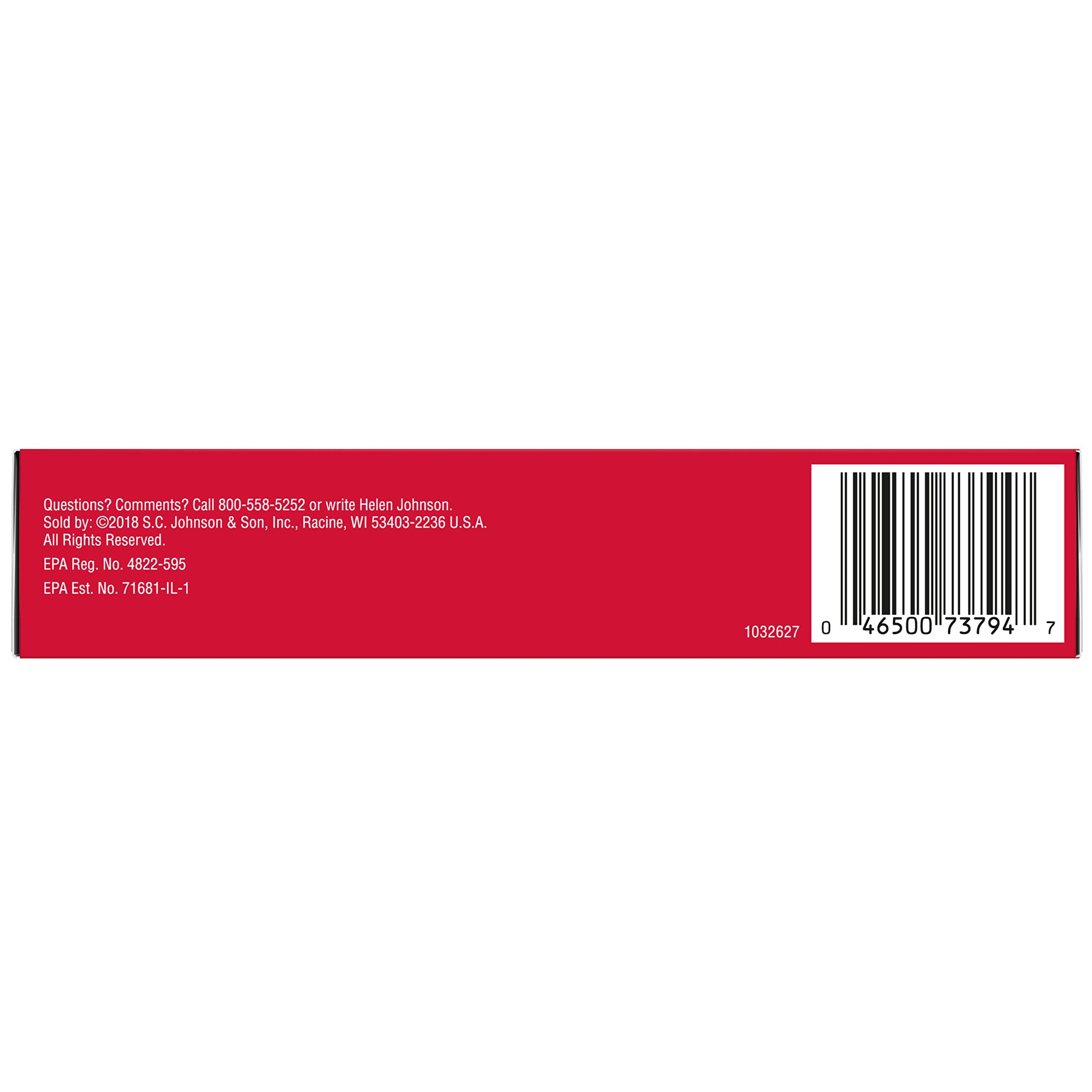 Raid Roach Gel small bait dot on baseboard illustrating targeted treatment