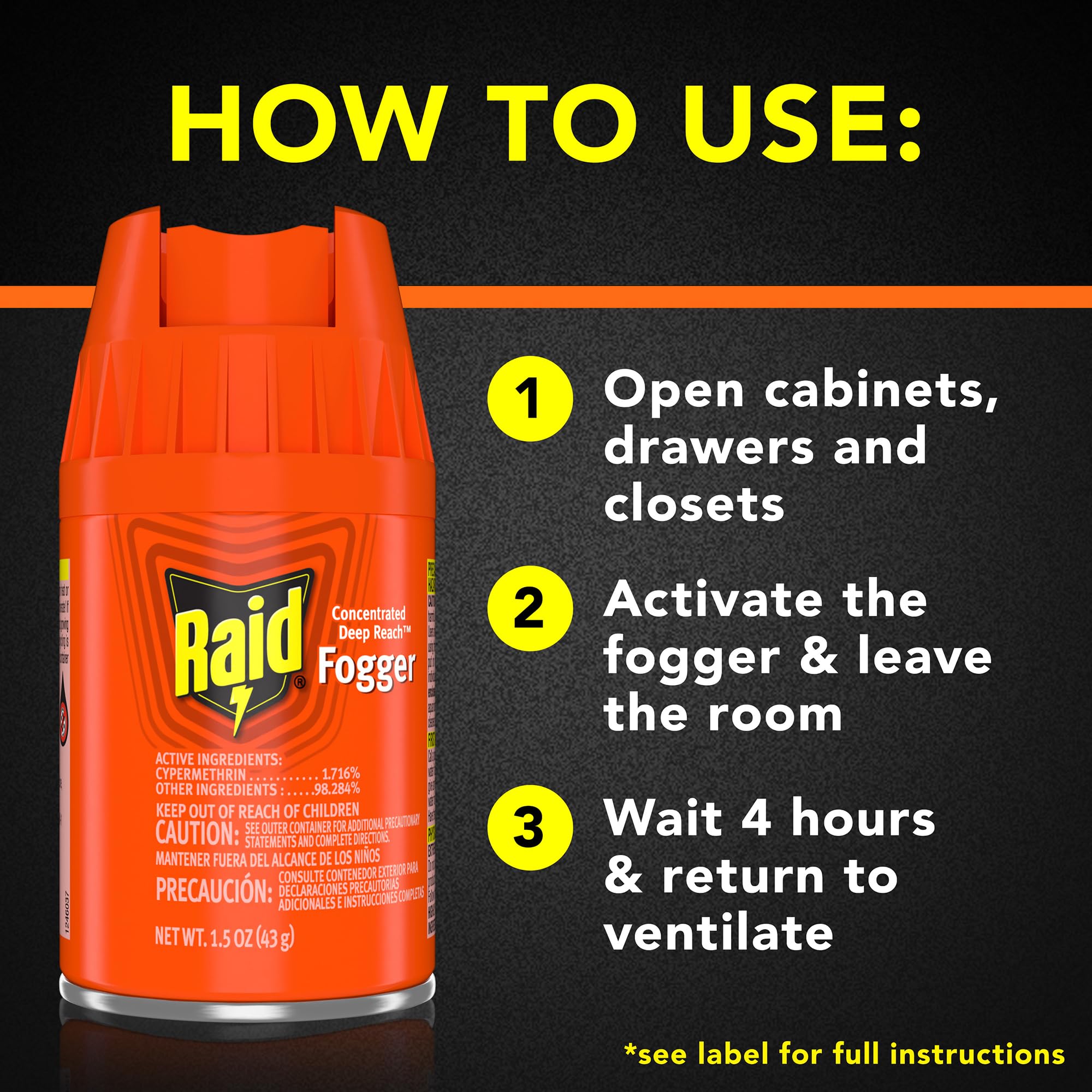 Raid stored safely on shelf emphasizing proper storage