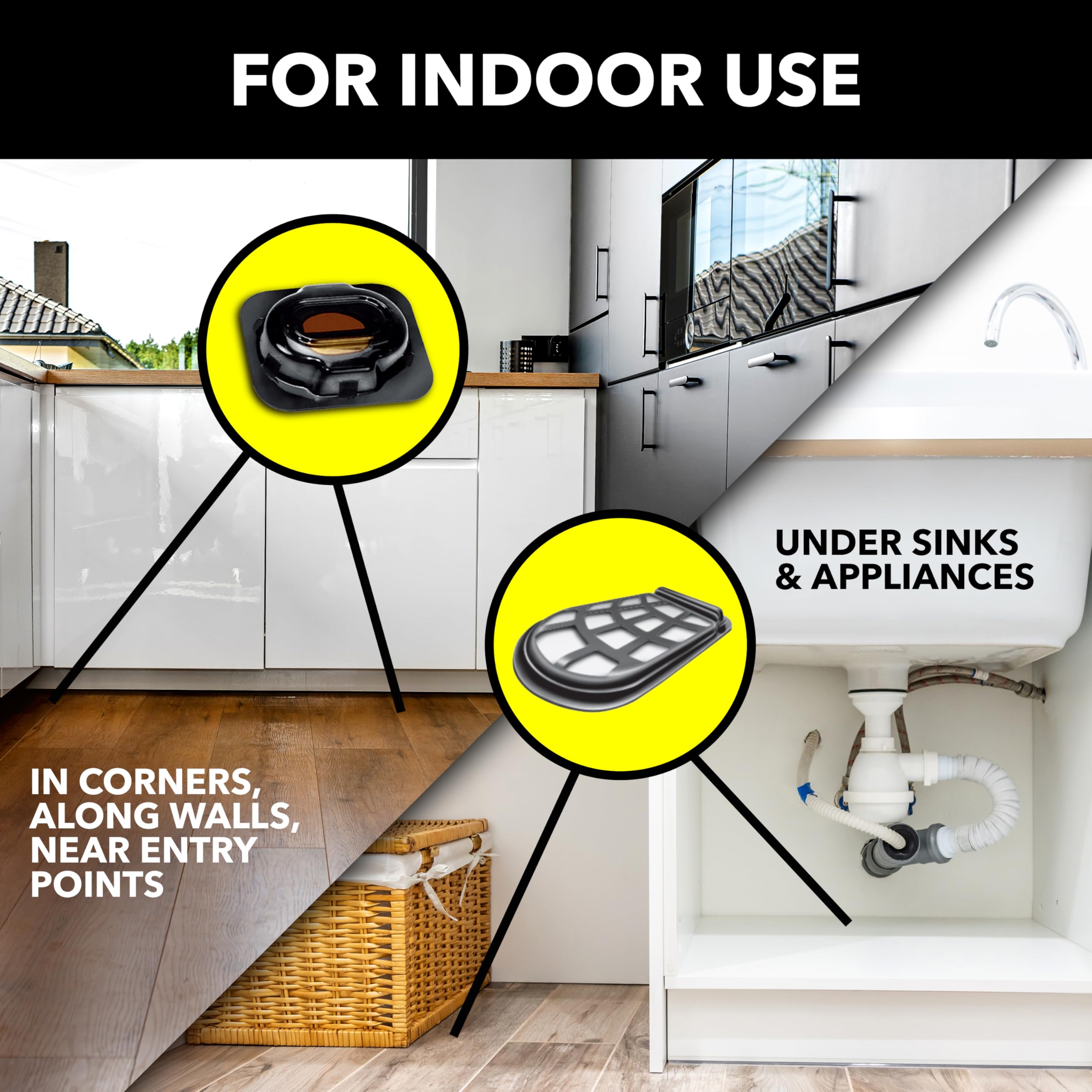 Raid tablets under a sink illustrating hidden placement and targeted roach control