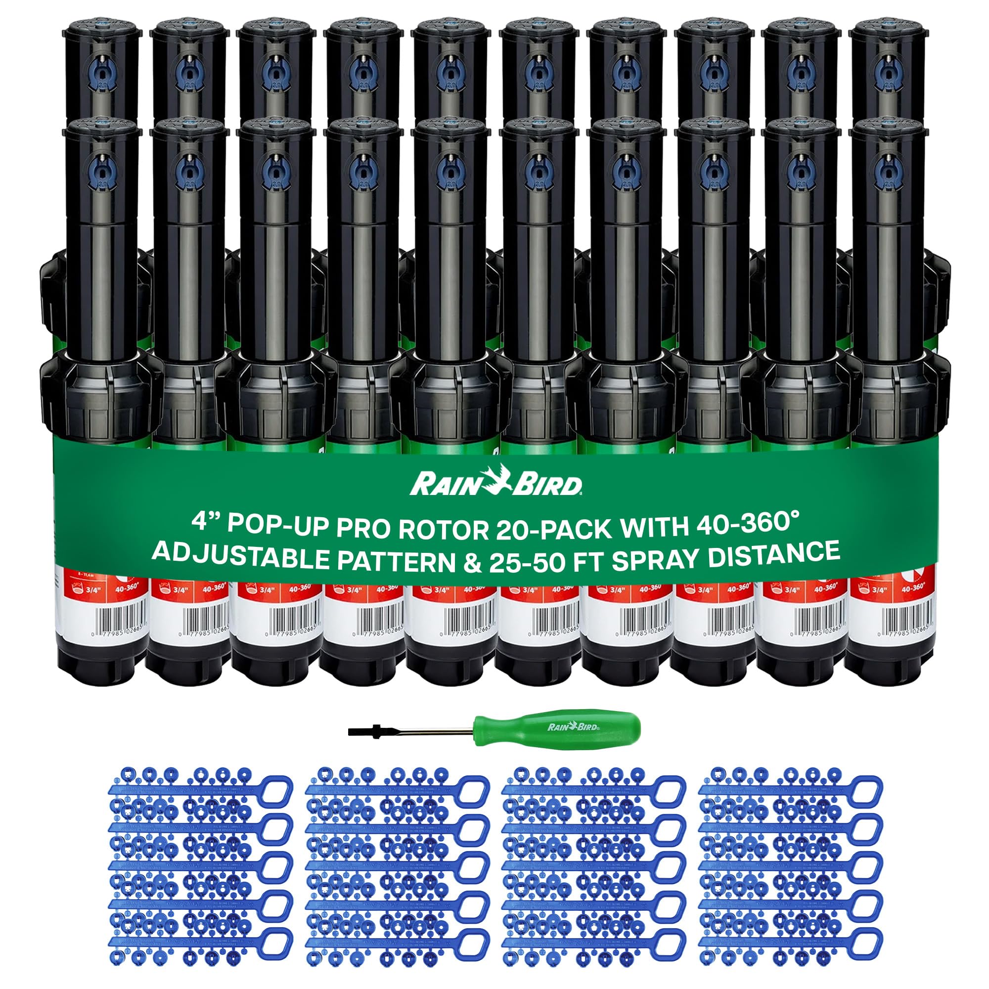 Rain Bird 5000 rotor front packaging showing full kit benefits