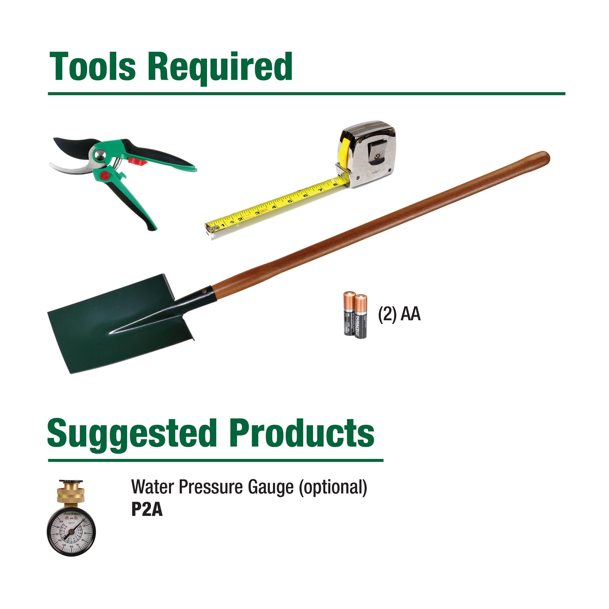 Rain Bird distribution tubing layout shown for simple one-zone installation planning