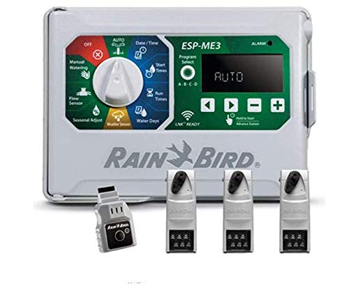 Rain Bird ESP-ME3 front panel showing dial and back-lit display for easy programming