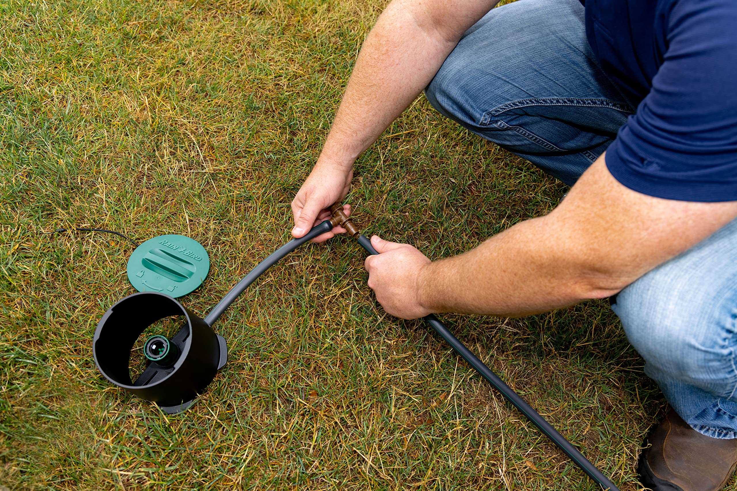 Rain Bird installation tools and temporary stakes simplifying homeowner setup