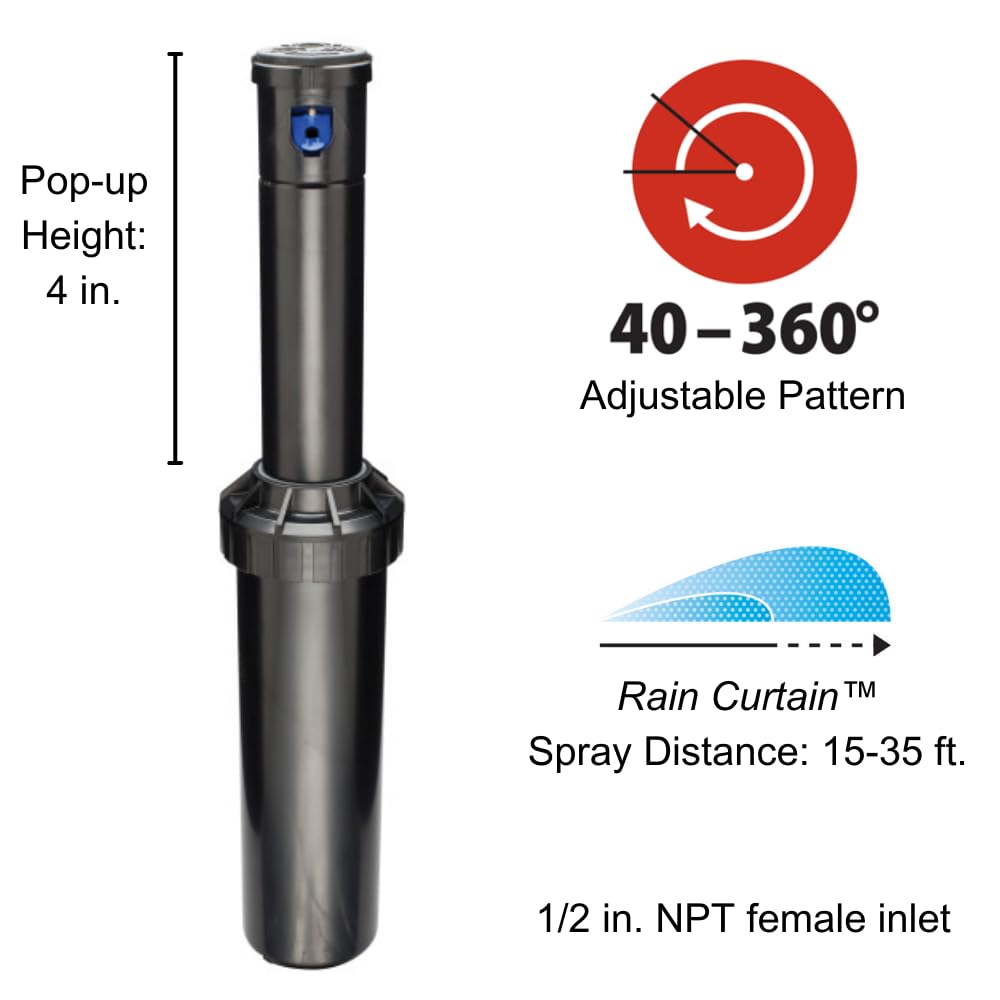 Rain Bird close-up of Rain Curtain nozzle tree with selectable GPM benefits
