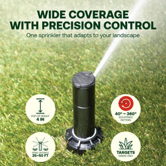Rain Bird Rain Curtain nozzle tree display, even watering and less mist