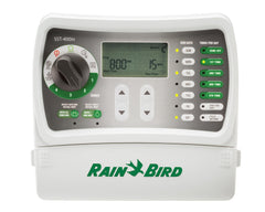 Rain Bird SST400IN front panel showing LCD and zone controls for easy programming