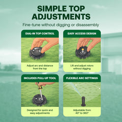 Rain Bird screwdriver tool adjusting rotor from top, fast maintenance benefit