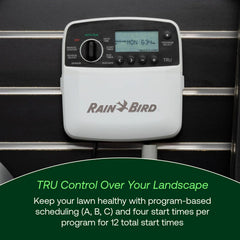 Rain Bird TRU6I program dial close-up for fast intuitive schedule setup