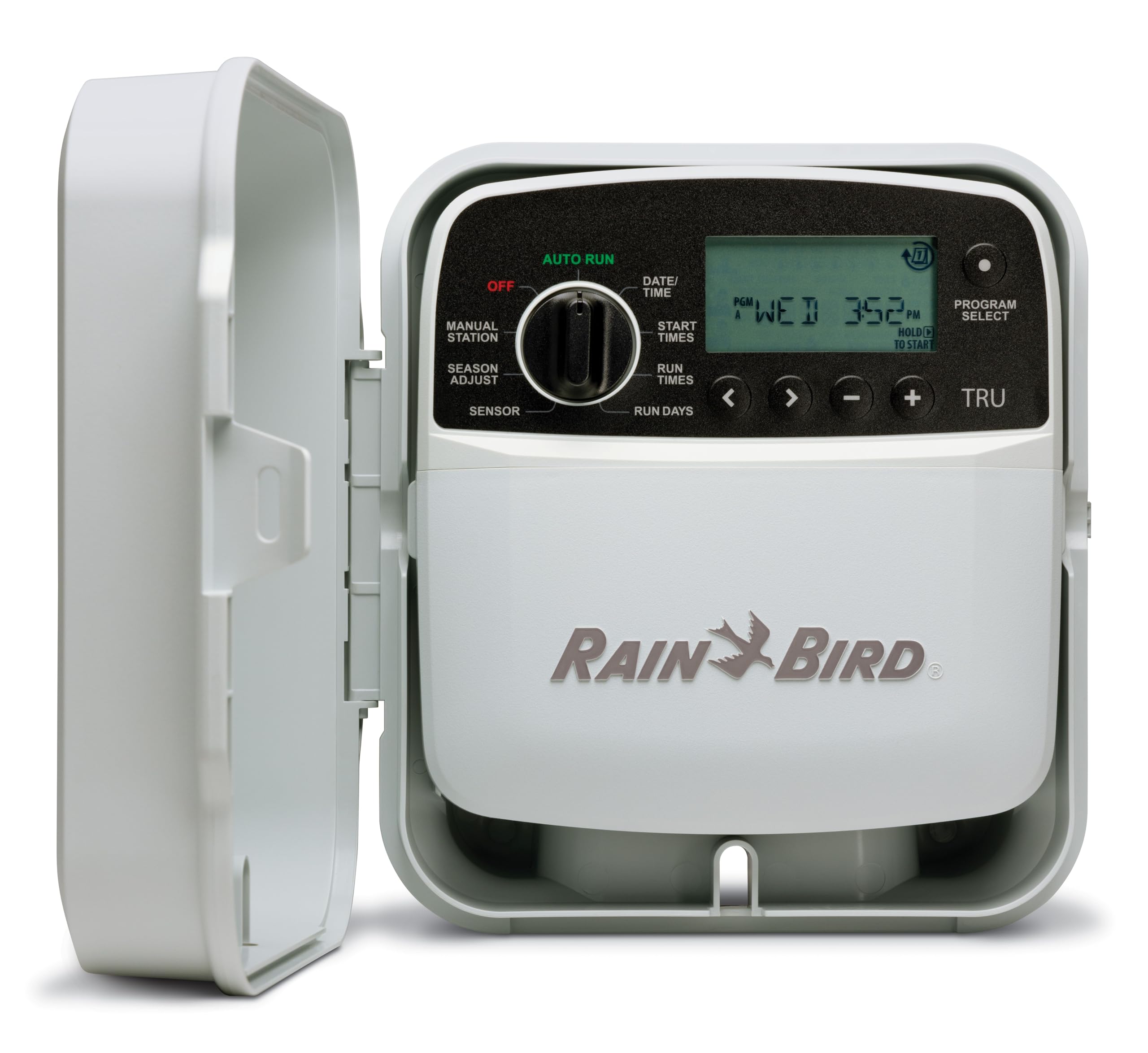Rain Bird TRU8O front panel showing controls and enclosure for reliable irrigation