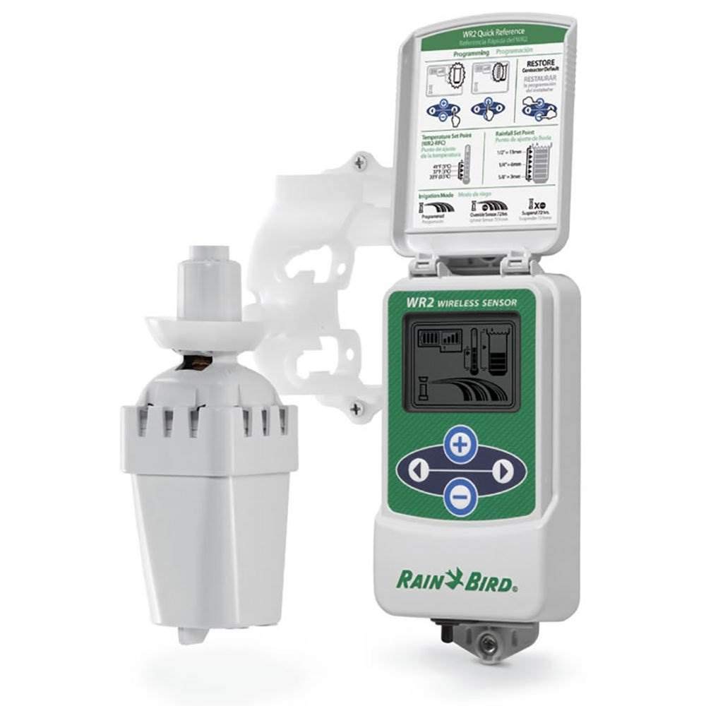 Rain Bird WR2-RFC front view showing sensor and antennas for reliable detection