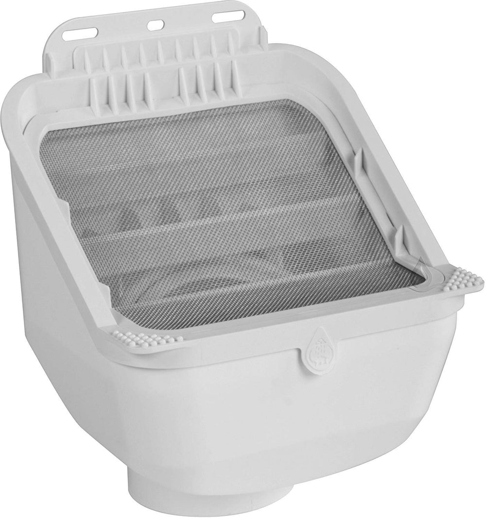 Rain Harvesting Leaf Eater front view showing compact filter and benefits