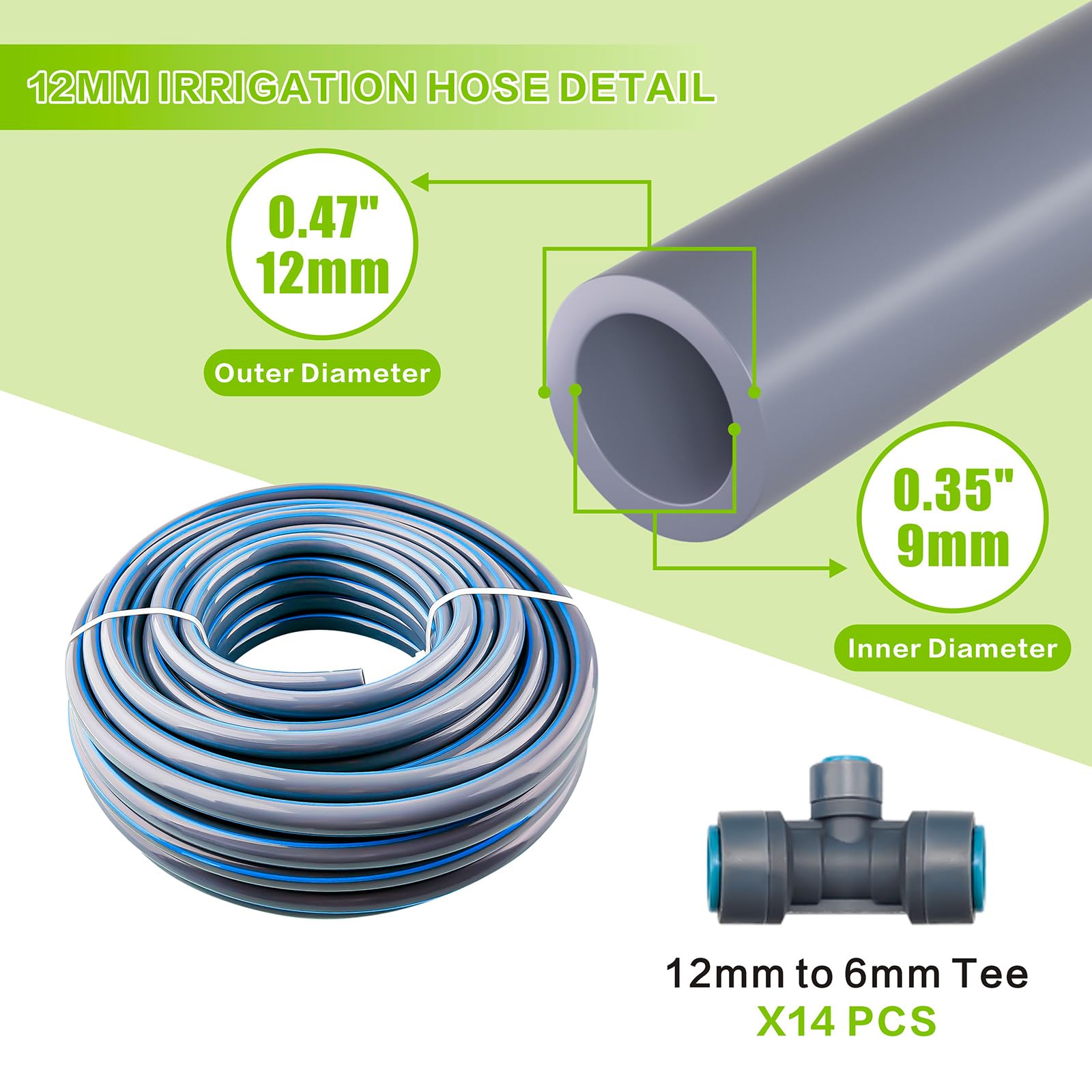 RAIN SEER 6mm branch tubing and quick-fit connectors for secure joins