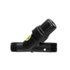 Rain Bird PRF100RBY front view showing compact combined filter and regulator protecting emitters