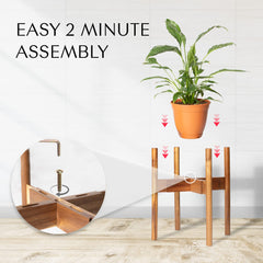 RAINBLELAND adjustable stand holding a ceramic pot demonstrating stable heavy-duty support