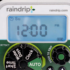 Raindrip attached to a garden faucet demonstrating quick install benefit