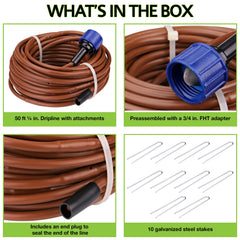 Close-up of Raindrip dripline emitters spaced 12 inches for precise watering