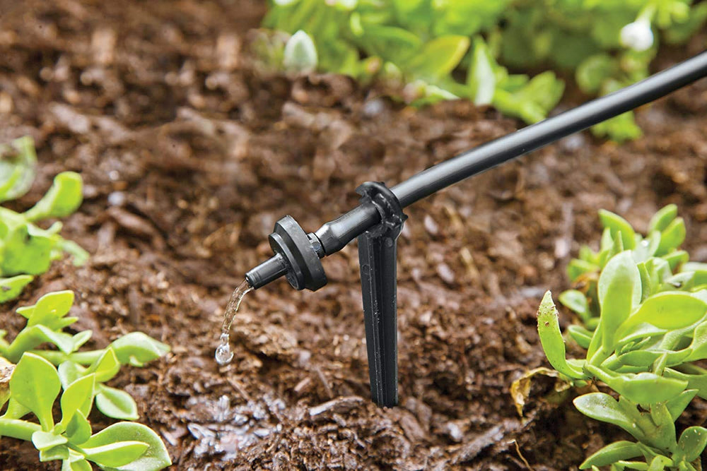 Raindrip fittings and clamps layout illustrating easy connections for quick assembly