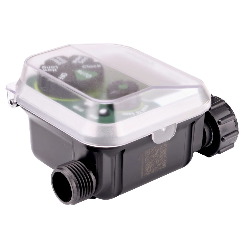 Raindrip held in hand to show compact size and easy placement