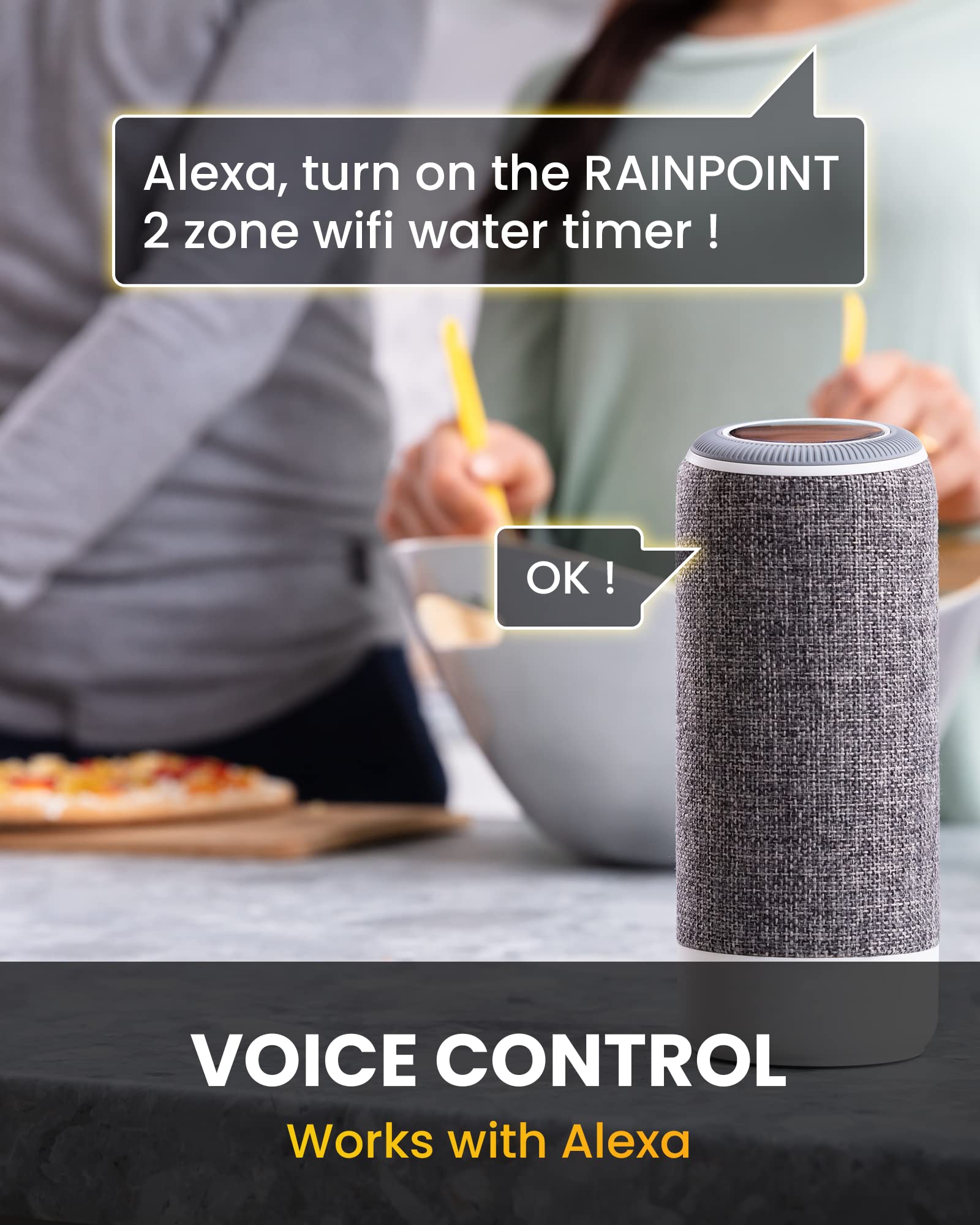 RAINPOINT app screenshot on phone enabling instant schedule adjustments