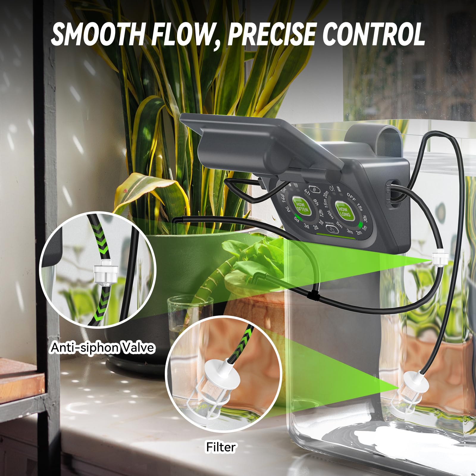 RAINPOINT battery and USB port view, flexible dual-power convenience