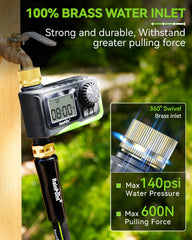 RAINPOINT close-up of brass thread detail, leak-resistant secure connection benefit