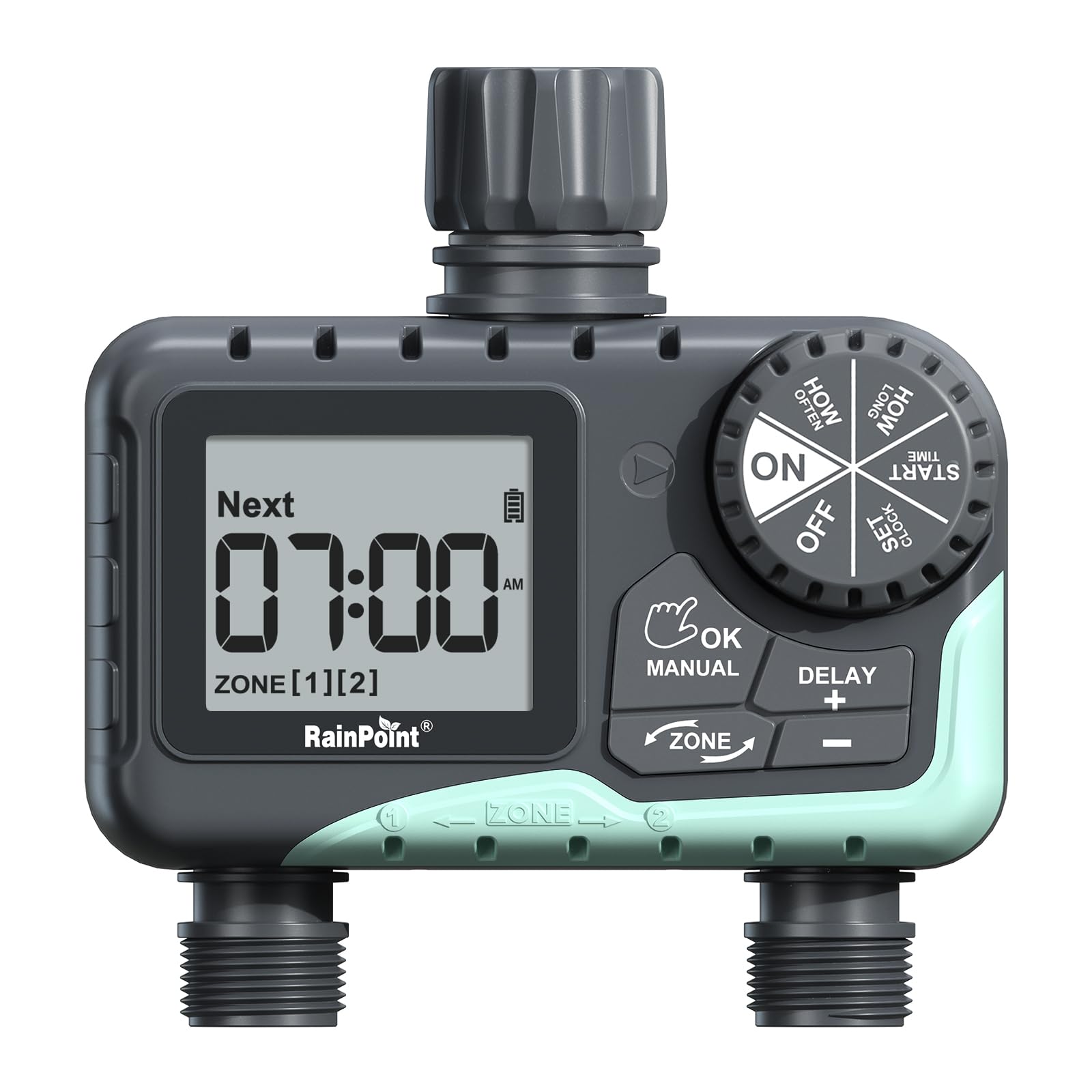 RAINPOINT front control panel showing clear buttons and easy operation benefit