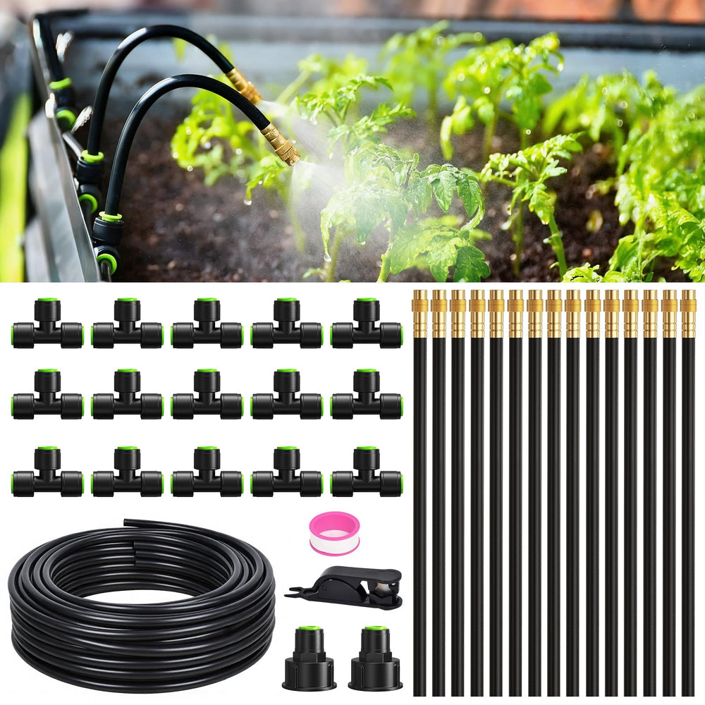 RAINPOINT front packaging showing complete 50ft drip irrigation kit and contents benefit quick setup