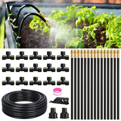 RAINPOINT front packaging showing complete 50ft drip irrigation kit and contents benefit quick setup