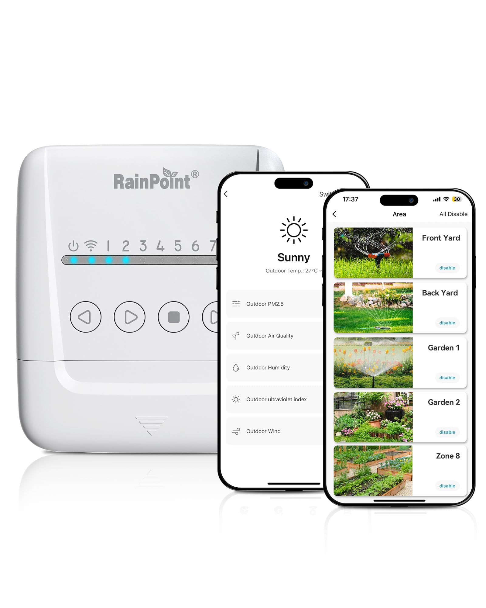 RAINPOINT front panel mounted showing clear controls and fast access benefit