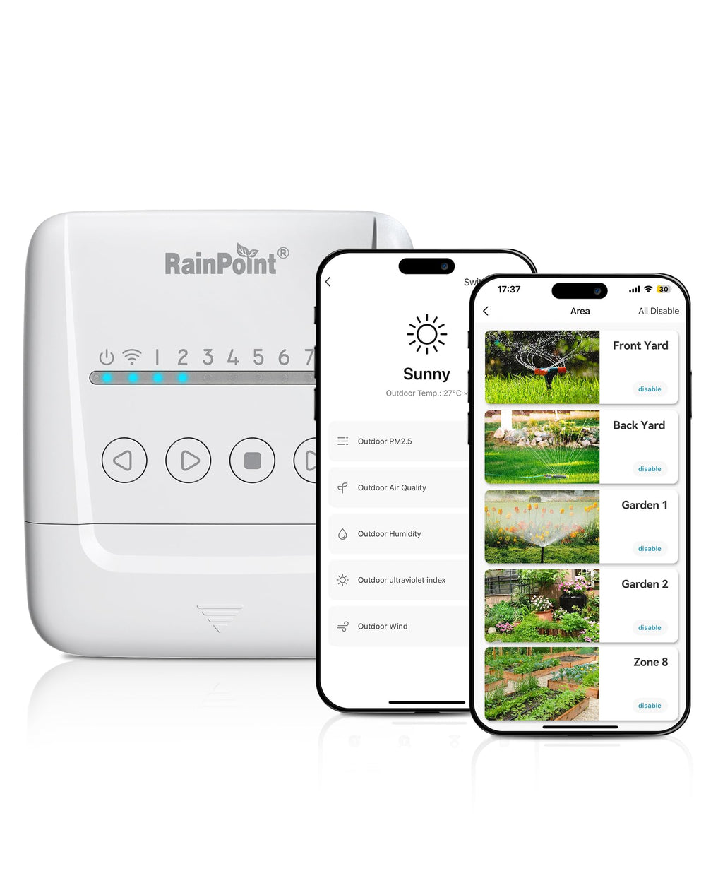 RAINPOINT front panel mounted showing clear controls and fast access benefit