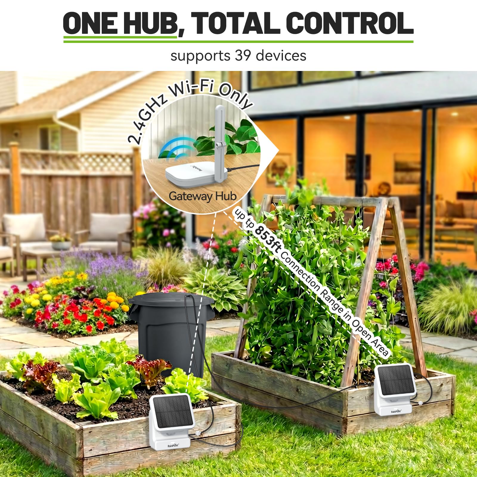 RAINPOINT installed on balcony demonstrating hands-free watering convenience