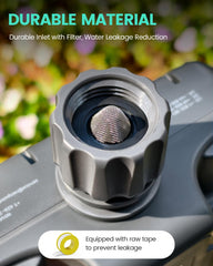 RAINPOINT installed on outdoor faucet enabling automated yard watering