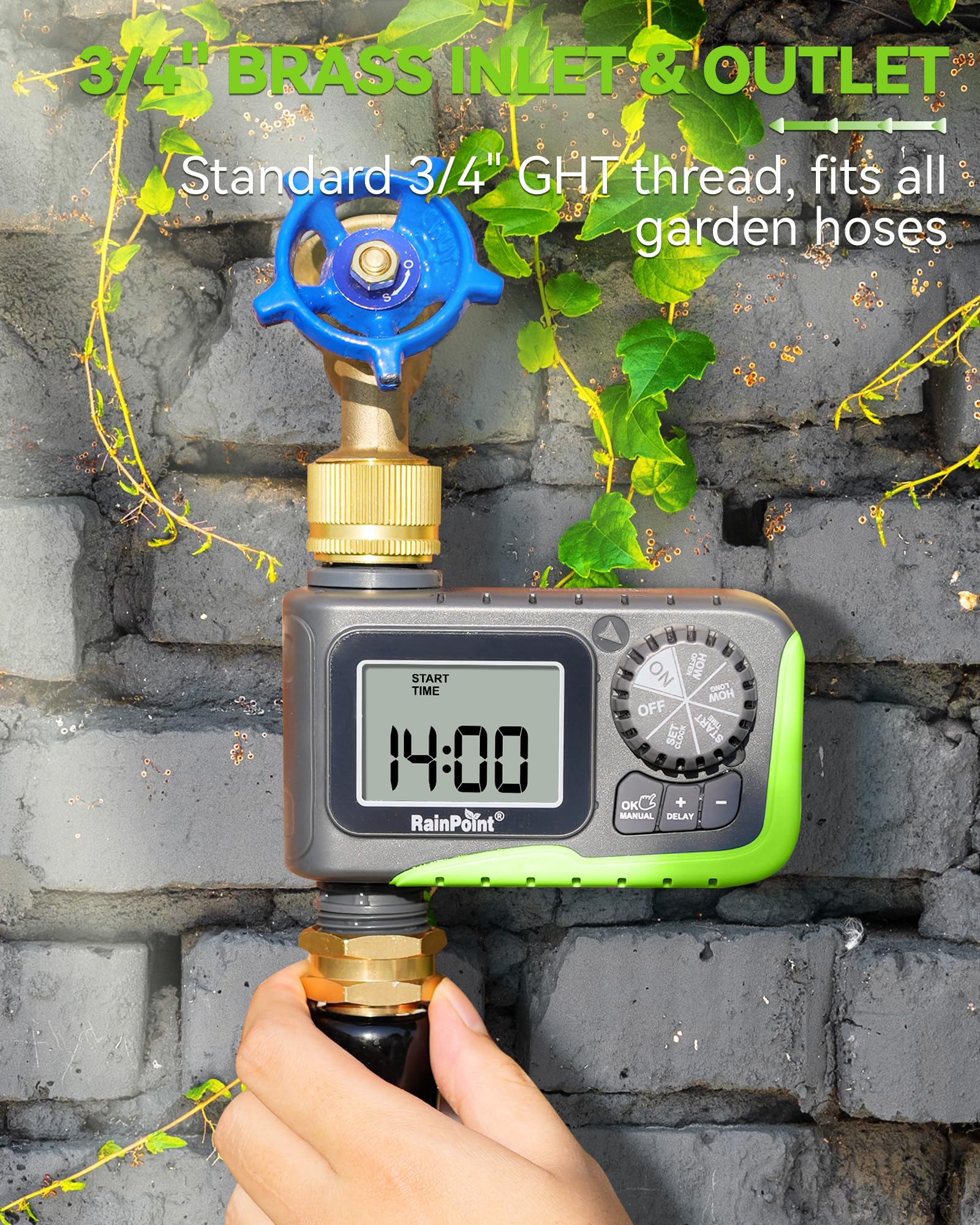 RAINPOINT manual mode watering flower pots, temporary watering flexibility benefit