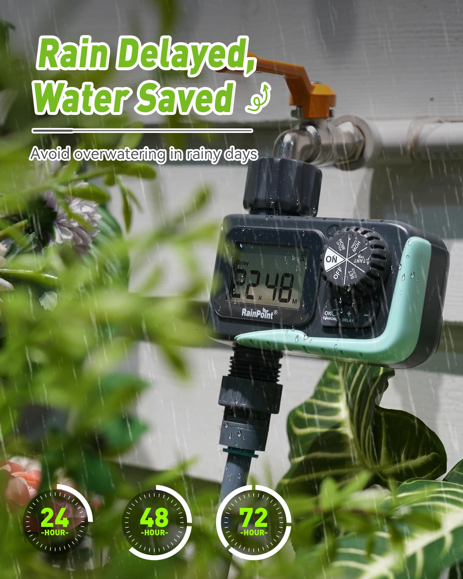 RAINPOINT manual mode in use providing on-demand watering flexibility