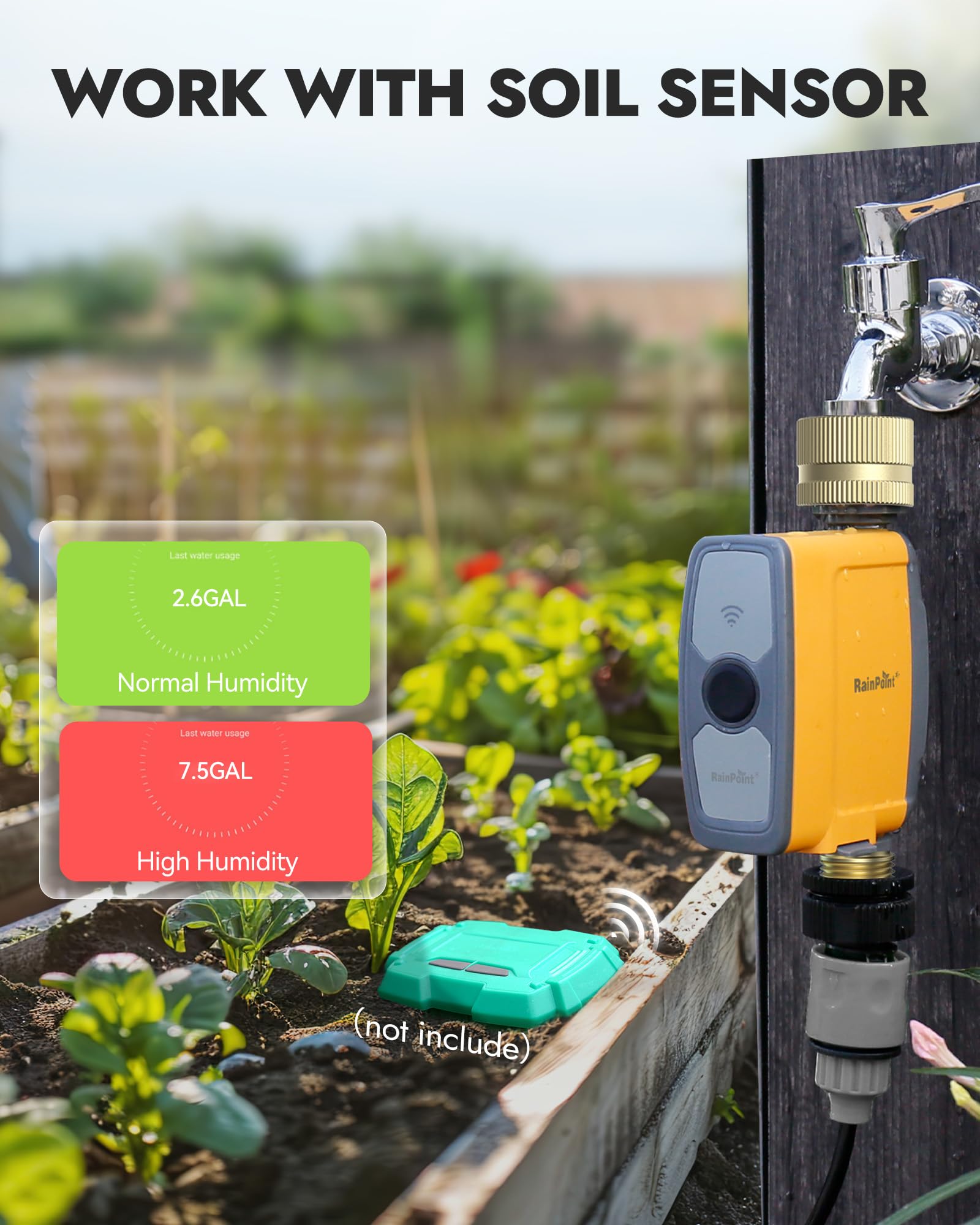RAINPOINT producing mist spray in garden, gentle watering for delicate plants benefit